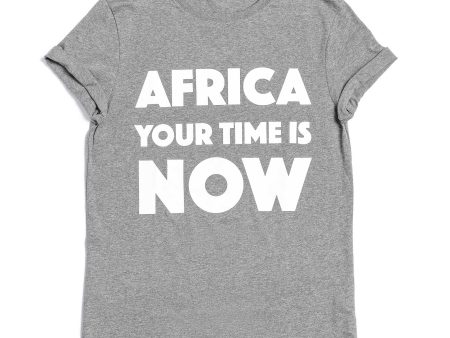 AFRICA your time is NOW adult t-shirt (grey melange) Hot on Sale