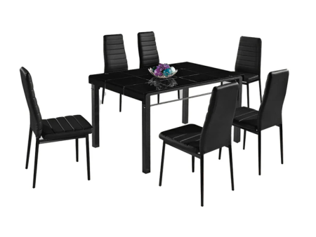 Comedor Vica con 6 sillas color Negro Fashion