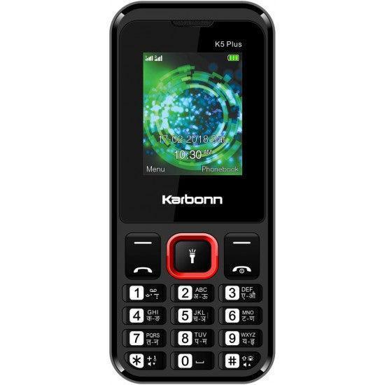 Karbonn K5 Plus (Dual SIM, Black and Red) For Discount