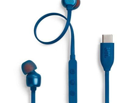 JBL Tune 310C USB Type-C In-Ear Headphones - Blue Hot on Sale