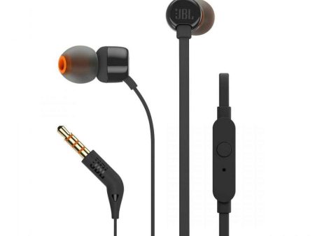 JBL IN-EAR Headphone and Mic Wired Black T110BLK For Discount