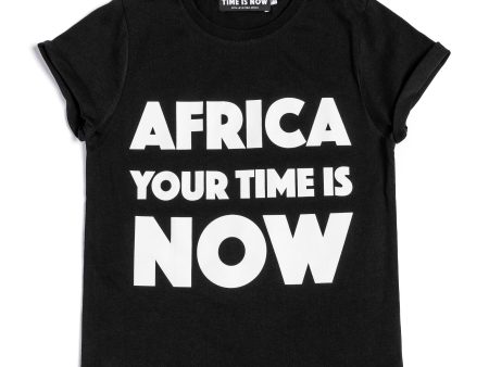 AFRICA your time is NOW kids  t-shirt (black) on Sale